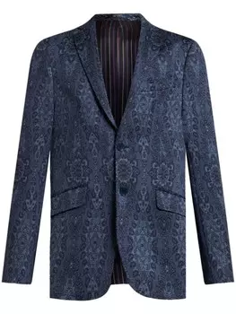 Блейзер с принтом пейсли ETRO, синий