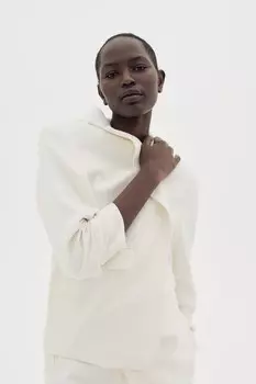 Блейзер с присборенными рукавами H&M, бежевый
