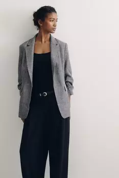 Блейзер с присборенными рукавами H&M, синий