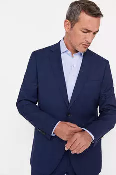 Блейзер с птичьим глазом COOLMAX Cortefiel, синий