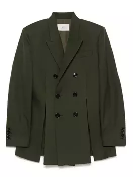 Блейзер с разрезами спереди AMI Paris, зеленый