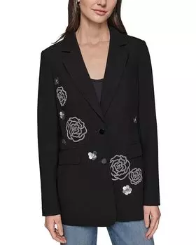 Блейзер с рисунком розы KARL LAGERFELD PARIS, черный