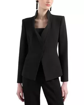 Блейзер с рюшами Emporio Armani, черный