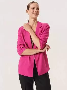 Блейзер с рюшами на рукавах от ширли Soaked In Luxury, цвет Fuchsia Red