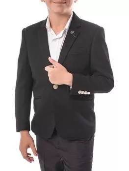 Блейзер с сотовой структурой для маленького мальчика Elie Balleh, черный