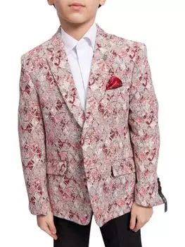 Блейзер с узором Argyle для мальчиков Elie Balleh, красный