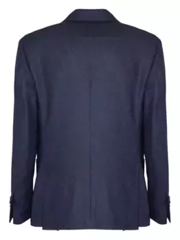 Блейзер с узором «елочка» на двух пуговицах Lardini, синий