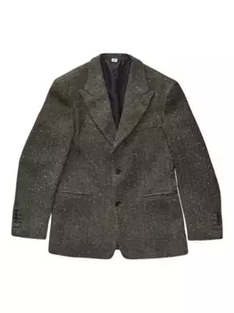 Блейзер с узором «елочка», расшитый пайетками Winnie NY, черный