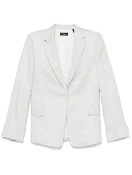 Блейзер с узором «гусиная лапка» от Theory, белый