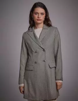 Блейзер с узором «гусиные лапки» Индиго-кремовый KYR