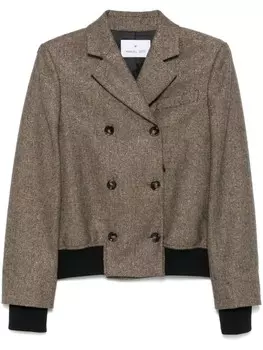 Блейзер с узором «ёлочка» из люрекса Manuel Ritz, коричневый