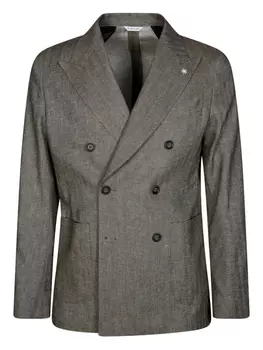 Блейзер с узором «ёлочка» Manuel Ritz, коричневый