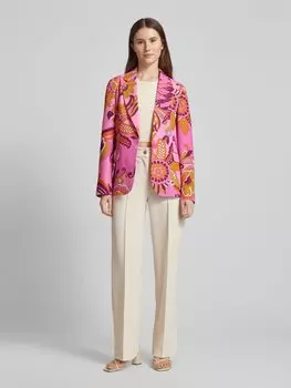 Блейзер с узором по всей поверхности и карманами с клапанами Milano Italy, розовый