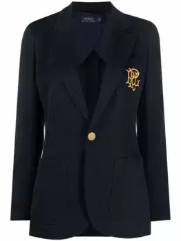 Блейзер с вышитой монограммой POLO RALPH LAUREN, синий