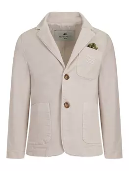 Блейзер с вышитым логотипом ETRO KIDS, нейтральный