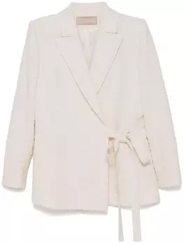 Блейзер с вышивкой Elie Saab, нейтральный цвет