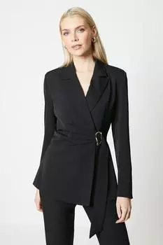Блейзер с запахом и пряжкой Debenhams, черный