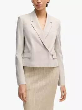 Блейзер с запахом jaleto на шее HUGO BOSS, серый