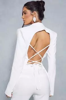 Блейзер с завязками на спине MISSPAP, белый