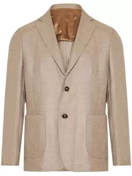 Блейзер с зазубренными лацканами Barba, нейтральный цвет