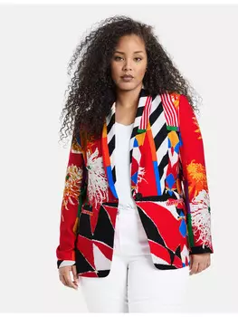 Блейзер SAMOON, цвет power red gemustert