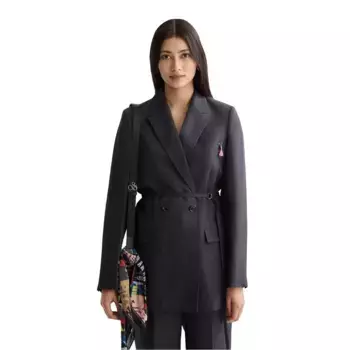 Блейзер Scotch & Soda Double Breasted Belted Drapey, черный