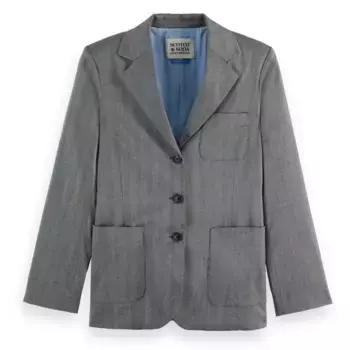 Блейзер Scotch & Soda Herringbone, серый