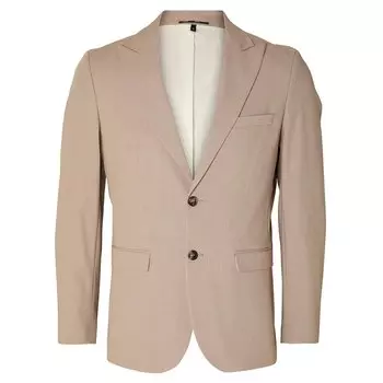 Блейзер Selected Liam Holm Slim Fit Flex B, бежевый