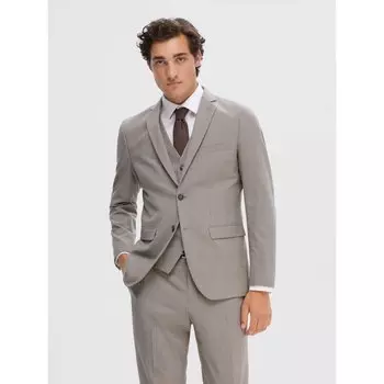 Блейзер Selected Slim Liam Mini Houndstooth, серый
