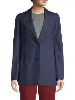 Блейзер Шелковый Akris Windowpane, deep blue