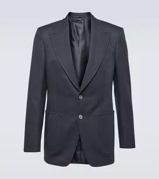 Блейзер shelton из шерсти, мохера и шелка Tom Ford, синий