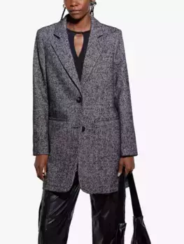 Блейзер SISLEY Boucle Wool Blend Longline, серый