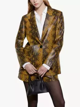 Блейзер SISLEY Python Faux Leather, разноцветный