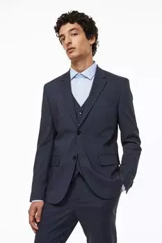 Блейзер скинни H&M, темно-синий