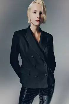 Блейзер со стразами H&M, черный