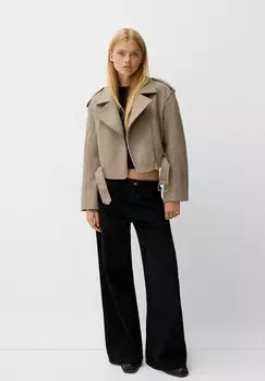 Блейзер SOFT BIKER Bershka, песочный