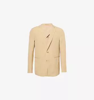 Блейзер стандартного кроя из льняной ткани с заостренными лацканами и прорезными карманами Orlebar Brown, цвет biscuit