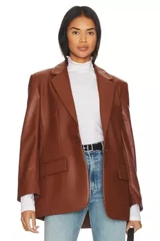 Блейзер Steve Madden Imaan Faux Leather, цвет Cognac