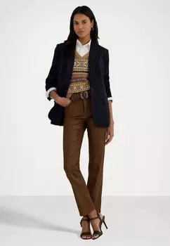 Блейзер STRIPED WOOL BLEND CREPE BLAZER Ralph Lauren, синий