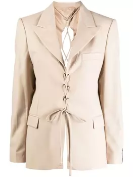 Блейзер строгого кроя с открытой спиной Rokh, коричневый