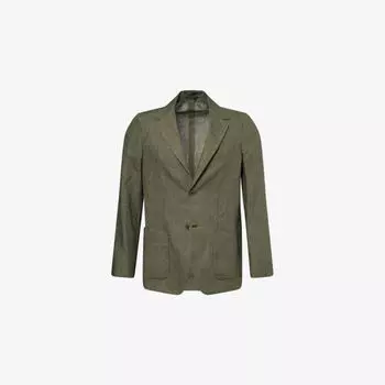 Блейзер Sunspel из льна классического кроя, зеленый