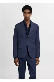 Блейзер супероблегающего кроя из эластичной ткани Mango, синий