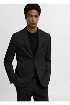 Блейзер супероблегающего кроя из эластичной ткани Mango, зеленый