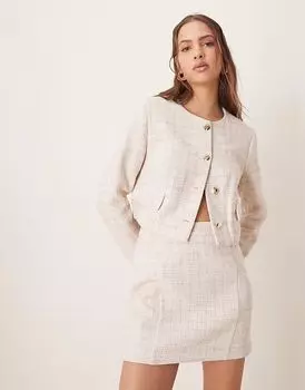 Блейзер свободного кроя из букле ASOS DESIGN в оттенке «бежевый»