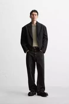 Блейзер свободного покроя ZARA, черный