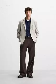 Блейзер свободного покроя ZARA, серый
