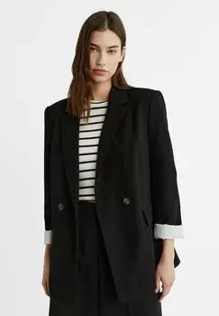 Блейзер TAILORED WITH BUTTONS Stradivarius, черный