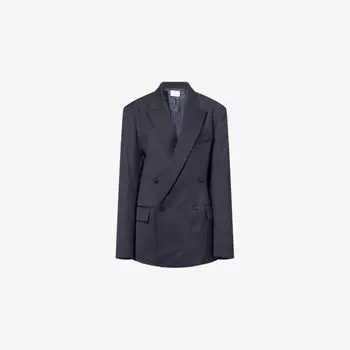 Блейзер The Frankie Shop Ньюарк двубортный из смесовой шерсти, синий