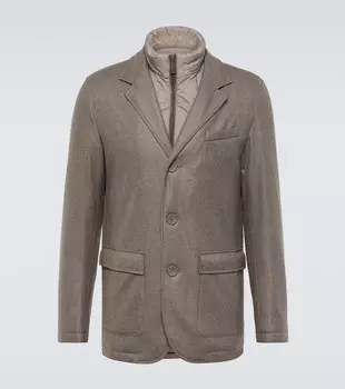 Блейзер-трансформер из шерсти и кашемира Herno, серый