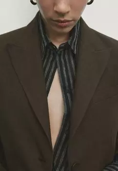 Блейзер Two Button Massimo Dutti, темно-коричневый